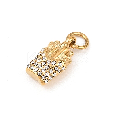 304 Stainless Steel Rhinestone Pendants STAS-I365-01G-01-1
