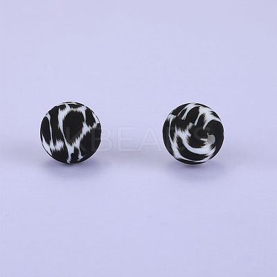 Printed Round Silicone Focal Beads SI-JX0056A-90-1