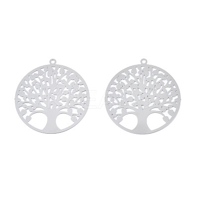 Non-Tarnish 201 Stainless Steel Filigree Pendants STAS-S118-045-1