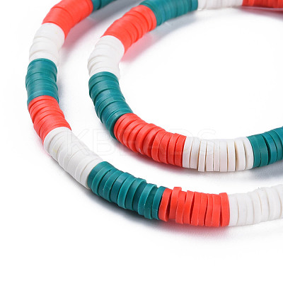 Fixed 3 Color Handmade Polymer Clay Bead Strands CLAY-S096-029I-1