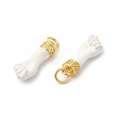 Eco-Friendly Rack Plating Brass Enamel Pendants KK-F845-36G-03-1