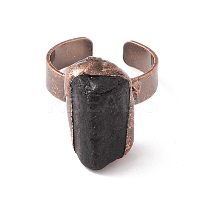Gemstone Irregular Nugget Open Cuff Ring RJEW-I082-01R-1