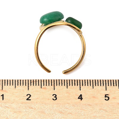 304 Stainless Steel Adjustable Cuff Rings for Women RJEW-B130-02G-1