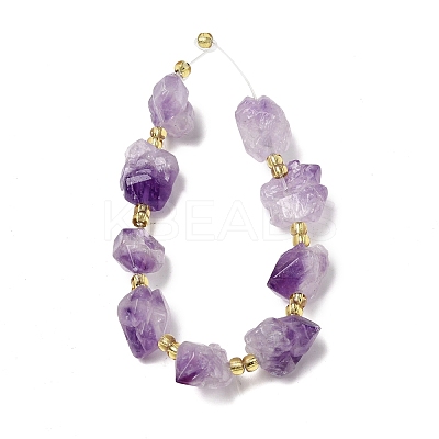 Electroplated Raw Rough Natural Amethyst Beads Strands G-Z131-J02-06-1