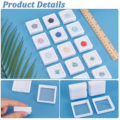 15Pcs Clear Window Plastic Loose Diamond Boxes OBOX-HY0001-02A-1