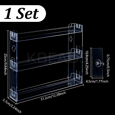 3-layered Transparent Plastic Storage Riser Holders ODIS-WH0025-275-1