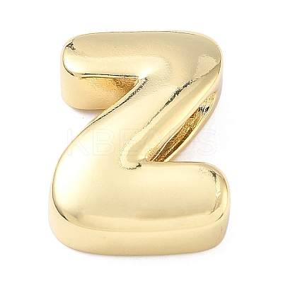 Brass Initial Beads KK-B167-27G-01Z-1