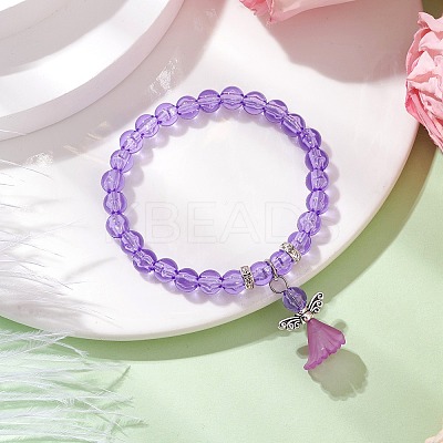 Transparent Plastic Beaded Stretch Bracelets for Children BJEW-JB11507-04-1