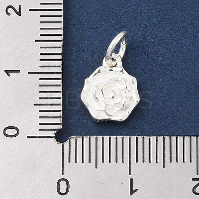 925 Sterling Silver Flower Charms with Jump Rings and 925 Stamp LS-STER-M021-02S-02-1