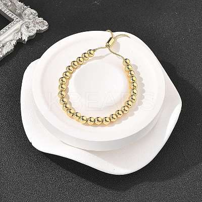 Rack Plating Brass Round Beaded Slider Bracelet for Women LS-BJEW-B066-01A-01-1