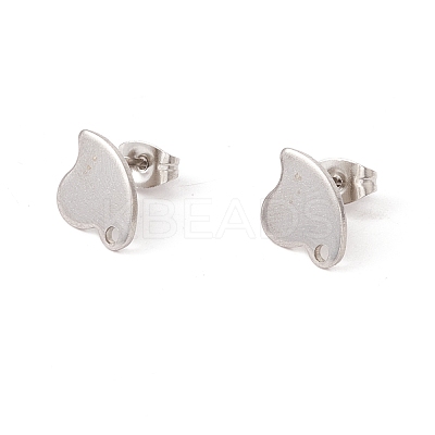 Non-Tarnish 201 Stainless Steel Stud Earring Findings with Hole EJEW-A071-07P-1
