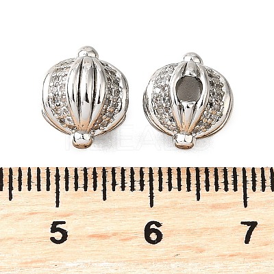 Brass Micro Pave Cubic Zirconia Beads KK-D356-10P-1