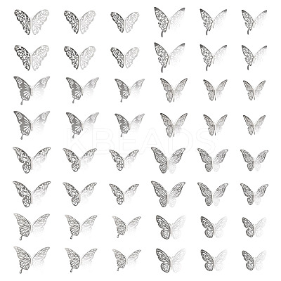 96Pcs 8 Styles PET 3D Butterfly Wall Stickers DIY-TA0013-12B-1