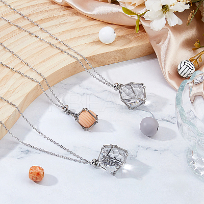 10Pcs Adjustable 304 Stainless Steel Macrame Pouch Necklace Making for Gemstone Nuggets NJEW-DC00007-1