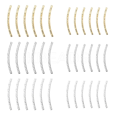 90Pcs 3 Colors Brass Tube Beads KK-YW0002-08A-1