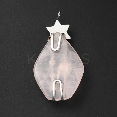 Natural Rose Quartz Pendants G-G870-04P-1