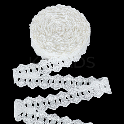 Cotton Flower Lace Ribbon OCOR-WH0105-067B-1