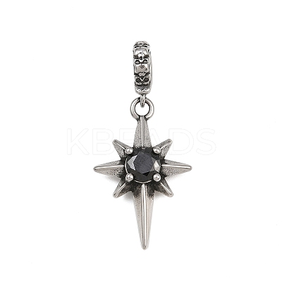 Star 316 Surgical Stainless Steel Cubic Zirconia Pendant Decoration STAS-Z165-16AS-A02-1