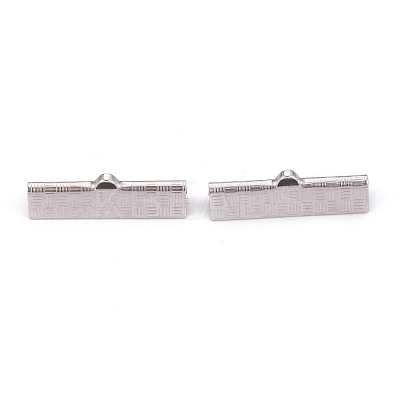 Tarnish Resistant 304 Stainless Steel Ribbon Crimp Ends STAS-P249-29A-P-1