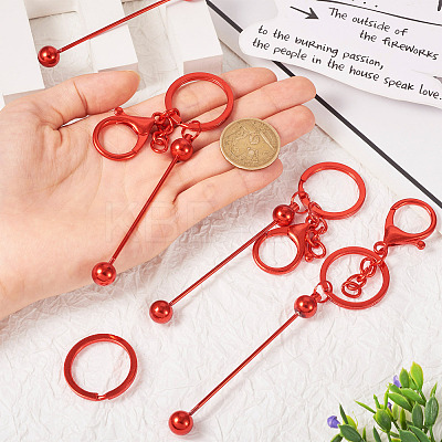 5Pcs Alloy and Brass Bar Beadable Keychain for Jewelry Making DIY Crafts DIY-SW0001-15B-1