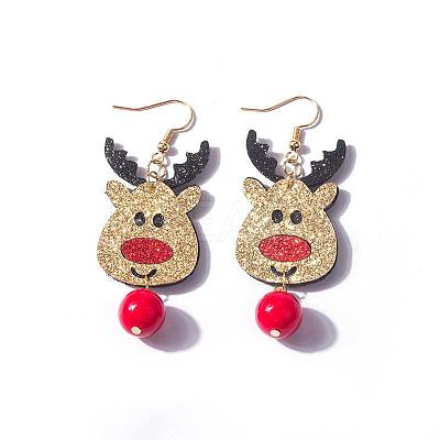 Christmas Iron Acrylic Dangle Earrings FS-WG00170-07-1