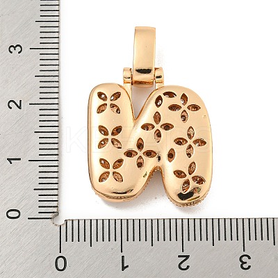Brass Micro Pave Clear Cubic Zirconia Pendants KK-B099-01G-N-1