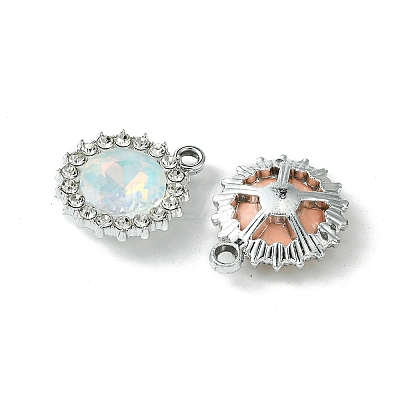 UV Plating Alloy with Mixed Color Glass Rhinestone Pendants FIND-B039-04P-1