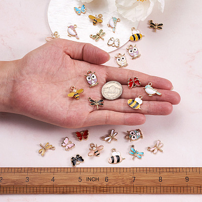 44Pcs 22 Style Alloy Enamel Charms ENAM-CW0001-09-1