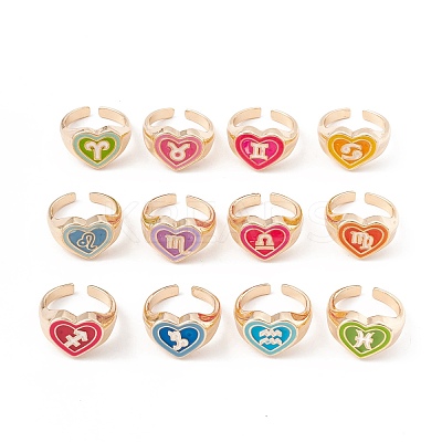 Twelve Constellations Enamel Open Cuff Rings ENAM-G202-01LG-1