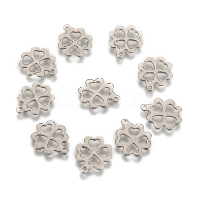 Tarnish Resistant 304 Stainless Steel Clover Charms Pendants X-STAS-M004-01-1