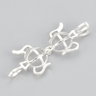 Brass Locket Pendants KK-Q748-015S-1