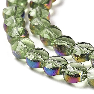 Electroplate Transparent Glass Beads Strands EGLA-Z001-02H-1
