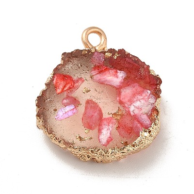 Transparent Resin Pendants CRES-F022-03B-1