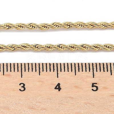 Ion Plating(IP) 304 Stainless Steel Rope Chain Necklaces NJEW-F226-03G-02-1