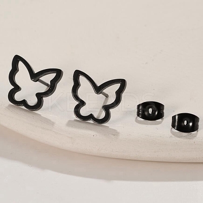 304 Stainless Steel Stud Earrings with 316 Surgical Stainless Steel Pins PW-WG57925-08-1