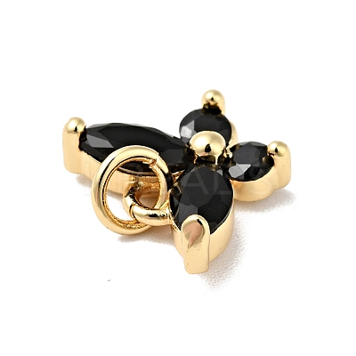 Rack Plating Brass Micro Pave Cubic Zirconia Charms ZIRC-I059-14G-1