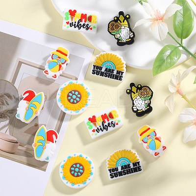 12Pcs 6 Styles Silicone Focal Beads SIL-SZ0001-88-1