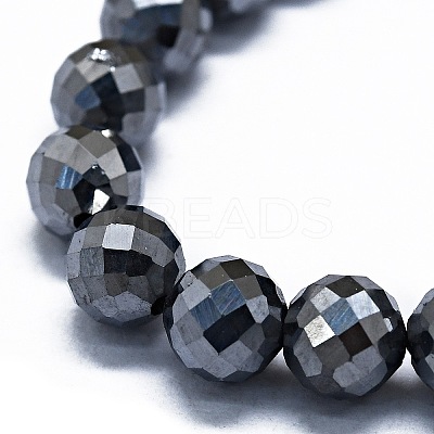 Natural Terahertz Stone Beads Strands G-G927-36-1
