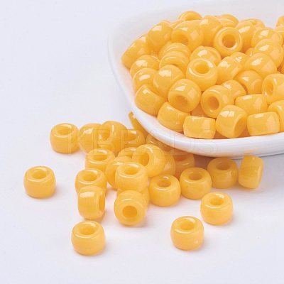 Opaque Acrylic European Large Hole Beads PL338-74-1