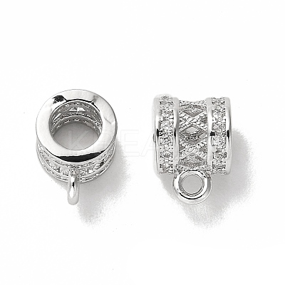 Brass Micro Pave Cubic Zirconia Tube Bails ZIRC-P112-02P-1