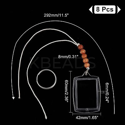 8Pcs Plastic Badge Holder Pendant Decoration HJEW-CA0001-19-1
