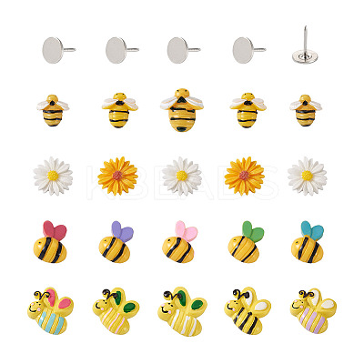 120Pcs DIY Bees & Daisy Shape Sofa Foam Nails Making Kits DIY-CD0001-12P-1