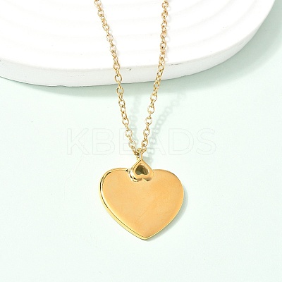 304 Stainless Steel Pendant Necklaces for Women NJEW-U040-02C-G-1