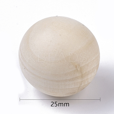 Unfinished Wood Beads X-WOOD-T014-25mm-1