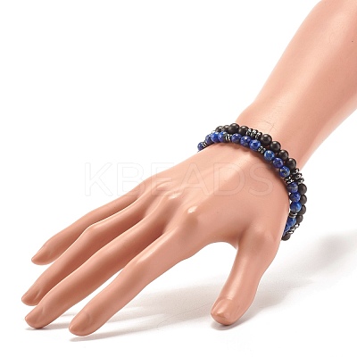 Beads Stretch Bracelets Set BJEW-JB07342-1