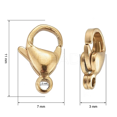 Ion Plating(IP) 316L Surgical Stainless Steel Lobster Claw Clasps STAS-H353-C-02G-A-1