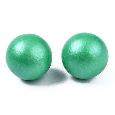 Painted Round Schima Wood Earrings for Girl Women EJEW-T017-01C-1