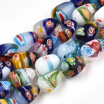 Handmade Millefiori Glass Beads Strands LK06Y-1
