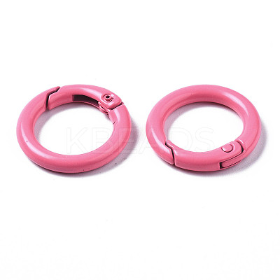 Spray Painted Eco-Friendly Alloy Spring Gate Rings PALLOY-T080-01J-NR-1