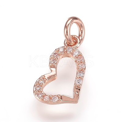 Brass Micro Pave Cubic Zirconia Pendants ZIRC-K070-39-1